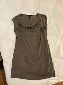 BCBGMAXAZRIA Grey Zipper Top