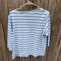 Women's Catalina Blue Striped 3/4 Sleeve Shirt Size XL