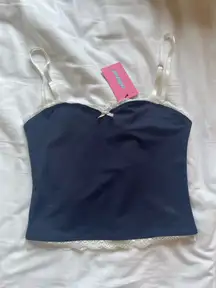 Navy Edikted Top Lace