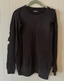 Zara Black Ruffle Sweatshirt Size Small
