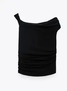 Ruched ZARA Top Black