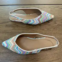 ASOS Design Women’s Woven Lacy Slingback Ballet Flats Rainbow Multicolor Weave11