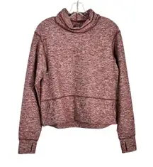 Ready To Rulu Fleece Funnel Neck Brushed Red Relaxed Fit Sweatshirt 4