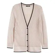 H&M Patterned Knit V-Neck ASO Teen Wolf Lydia Cardigan Blush Size S