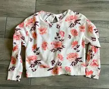 Poof New York open back rose print top