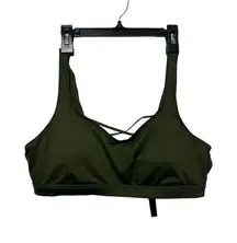 Victoria’s Secret Sport Strappy Sports Bra‎ Green padded Size L Yoga Gym