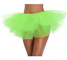 NEW Lime Green Tutu Skirt Adult Classic Elastic 5 Layers Tulle Costume