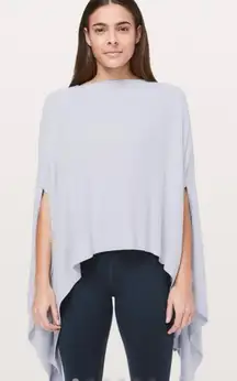 Lululemon Forward Flow Cape sweater Silver Fox Alpine White W9BYUS purple hue OS