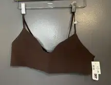 Dvntme Bra Womens XL Brown Seriously Soft Contour V Wireless Bralette Stretch