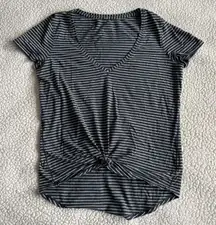 Lululemon Striped V-Neck Tee - Comfortable Casual Wear - *rip size tag missing*