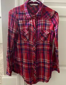 Old Navy Red Plaid Button Down Shirt