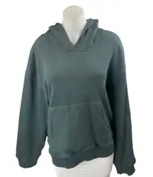Zful Women's Green Long Sleeve Thermal Waffle Knit Hoodie Hooded Sweatshirt S