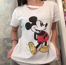 Disney  t shirt with holes and a cut at the neck