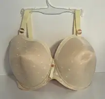 OMNIA Opal Collection Full Coverage Bra 36J Beige Jacquard Underwire Adjustable