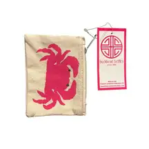 Buckhead Betties Canvas Gift Card Holder Coin Pouch Crab Design 4.5" x 3.25" NWT