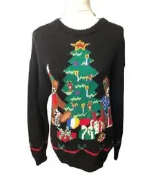 Charter Club  hand knitted vintage Christmas bear sweater novelty Size M