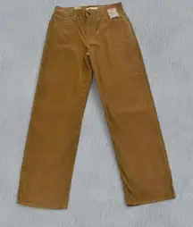 NWT Levis 94 Baggy Corduroy Jeans Womens 24x31 Brown Pants Mid Rise Straight Leg