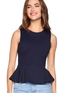 Susana Monaco Crew Sleeveless Trumpet Top - Midnight
