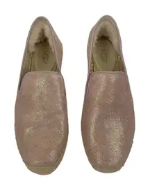 UGG W Sandrinne II Espadrille Flats Slip On Rose Gold Size 6
