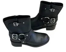 Universal Thread Women's Connor Biker Harness Black Buckle Ankle Boots New 9