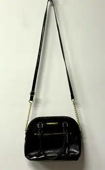 Steve Madden  Black Crossbody w/ Gold Chain adjustable Strap Purse Shoulder Bag