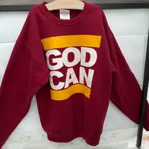 Unisex Graphic “God Can” Hanes Pullover Sweatshirt