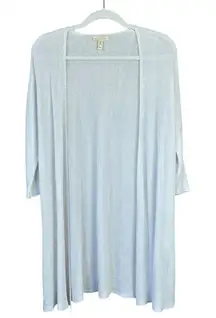 EILEEN FISHER Organic Linen White Cardigan Size Medium Natural Basic Staple