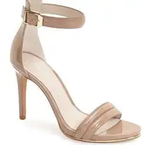 New Womens Kenneth Cole Sandals Heels Beige Nude Dress Work Shoes Patent 10 Open
