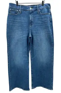 J. Crew 96 Slim Cropped Ankle Wide Leg Jeans Denim Blue Size 33