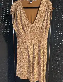 Old Navy Brown Patterned Midi Dress