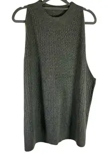 A New Day Sleeveless Sweater Tank Women's 4X Dark Grey Knit Ribbed Casual‎ New