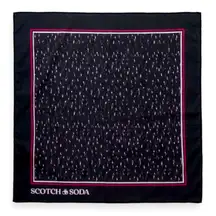 SCOTCH & SODA • Black/Pink Pattern Scarf • 22"x22" Square