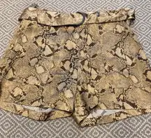 Banana Republic belted silk Snake Print Shorts