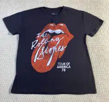 The‎ Rolling Stones Tour of America 78 Graphic T-Shirt XS Black Tongue Logo
