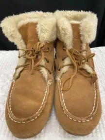 Cabela's Womens Brown Leather Lace Up Slipper Boot Size 10 SKU 1499