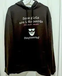 Stay Bearded Hoodie for Women Sz L Oversized NWOT Black/Pink
