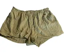 Ava & Viv women's 2XL olive green linen blend shorts