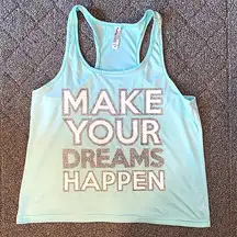 French Affair Make Your Dreams Happen Blue and Silver Pajama Tank Top