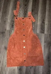 Corduroy Button Overall Dress