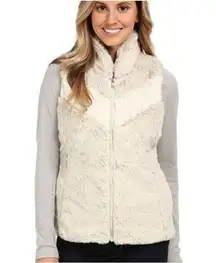 PATAGONIA | Pelage Fleece Vest Faux Fur Bleached Stone Ivory Beige | Size Medium