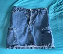 Womens Cargo Denim Mini Skirt