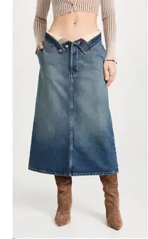 NWT EB Denim Lowrise Madison Maxi‎ Skirt Sz XS/Small $360