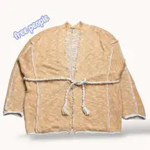 Free People Kimono XS Open Front Tassel Tie Belt Cardigan Sweater Knit