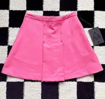 UNIF Pink Button Front Mini Skirt S