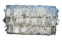 CREAM TAN AZTEC BOHO‎ TASSELED CLUTCH PURSE HANDBAG  WOVEN WOMEN FOLD OVER SNAP