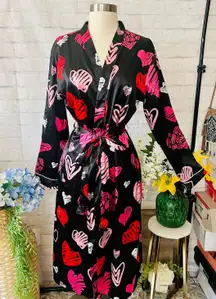 Black Silk Heart Robe