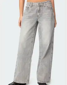 Edikted Magda Jeans Low-Rise Gray