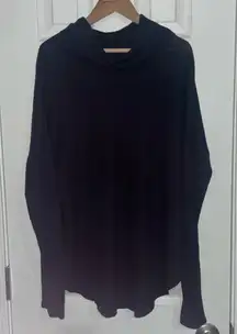 Aritzia The‎ Group Babaton Womens Long Sleeve Waffle Knit Turtleneck Black Sz Lg