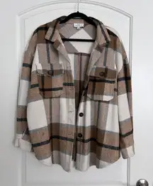 Boutique Plaid Button-Up Jacket