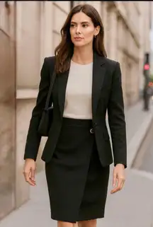 Max Mara Italian Wrap Skirt Triacetate Blend Button Detail Workwear Evening~6🧡